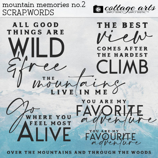 Mountain Memories 2 Scrap.Words Digital Art - Digital Scrapbooking Kits