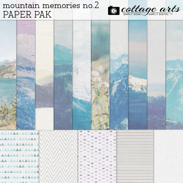 Mountain Memories 2 Paper Pak Digital Art - Digital Scrapbooking Kits