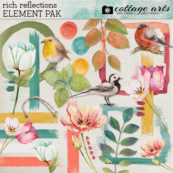 Rich Reflections Element Pak Digital Art - Digital Scrapbooking Kits
