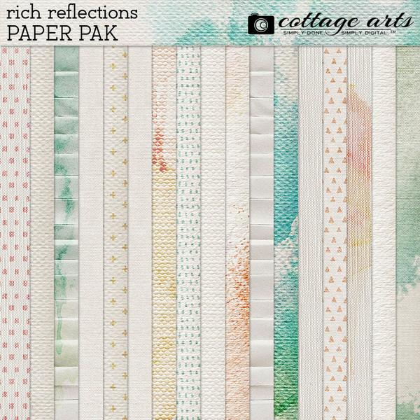 Rich Reflections Paper Pak Digital Art - Digital Scrapbooking Kits