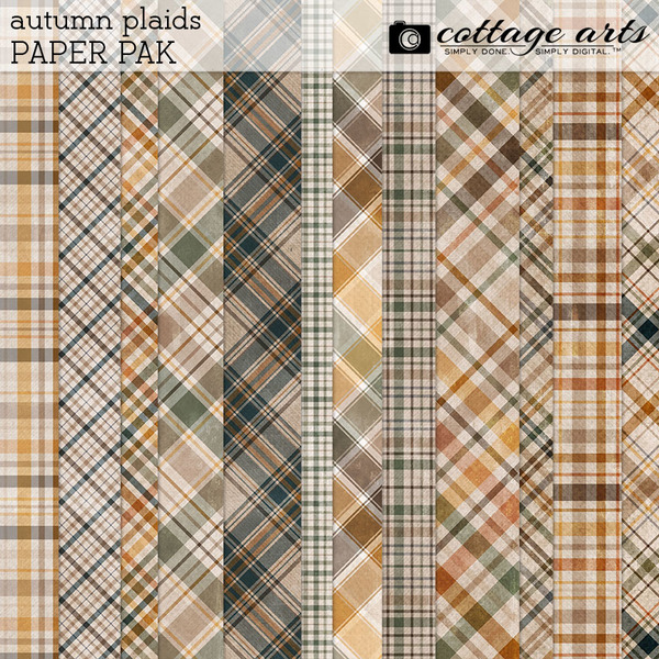 Autumn Plaids Paper Pak Digital Art - Digital Scrapbooking Kits