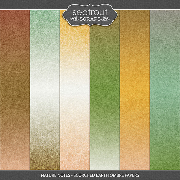 Nature Notes - Scorched Earth Ombre Papers Digital Art - Digital Scrapbooking Kits