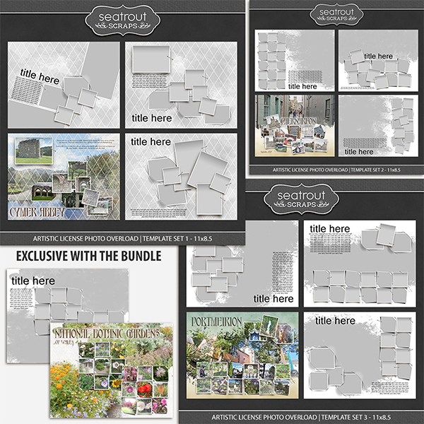 Artistic License Photo Overload Bonus Bundle 11x8.5 Digital Art - Digital Scrapbooking Kits