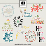 Holiday Word Art Stamps