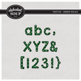 Festive Alpha - Green Polka