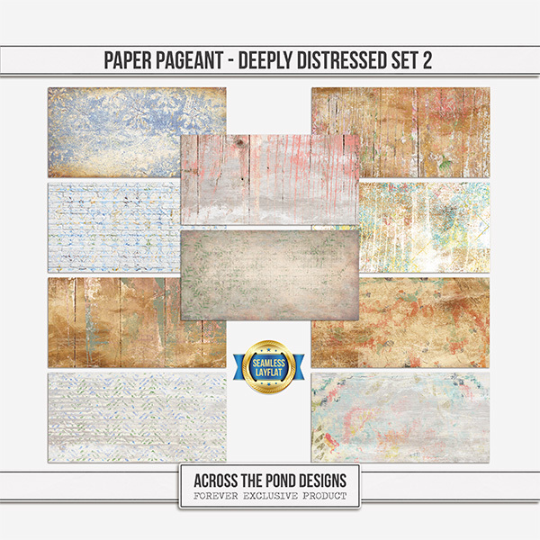 Paper Pageant - Deeply Distressed SLF Set 2 Digital Art - Digital Scrapbooking Kits