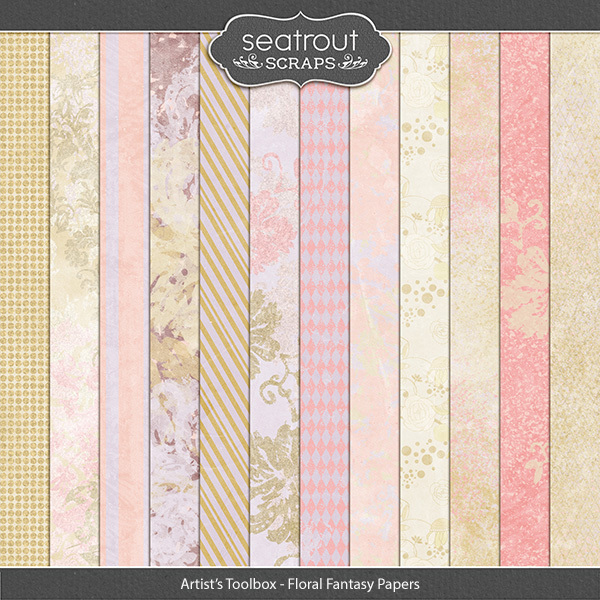 Artist's Toolbox - Floral Fantasy Papers Digital Art - Digital Scrapbooking Kits