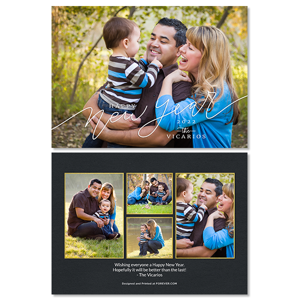 Delicate Script New Year Card