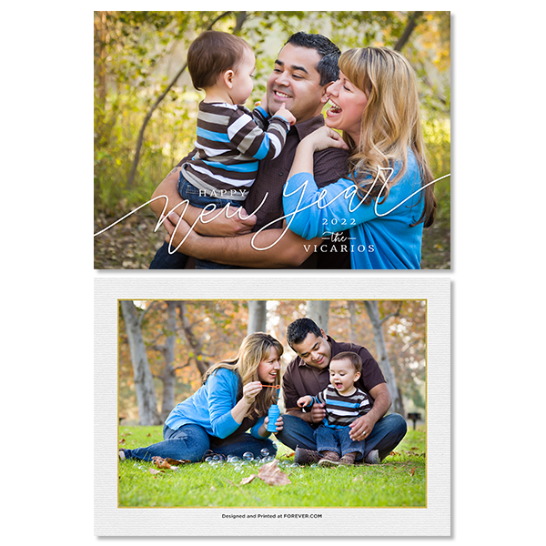 Delicate Script New Year Card