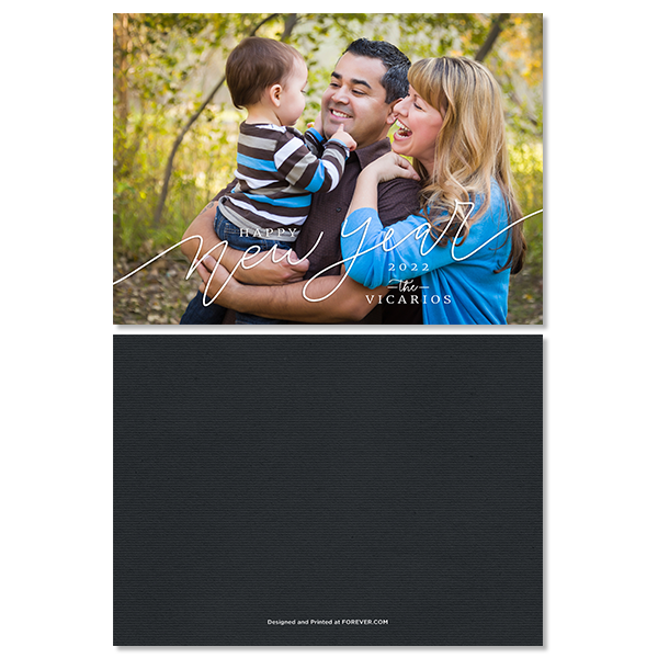 Delicate Script New Year Card