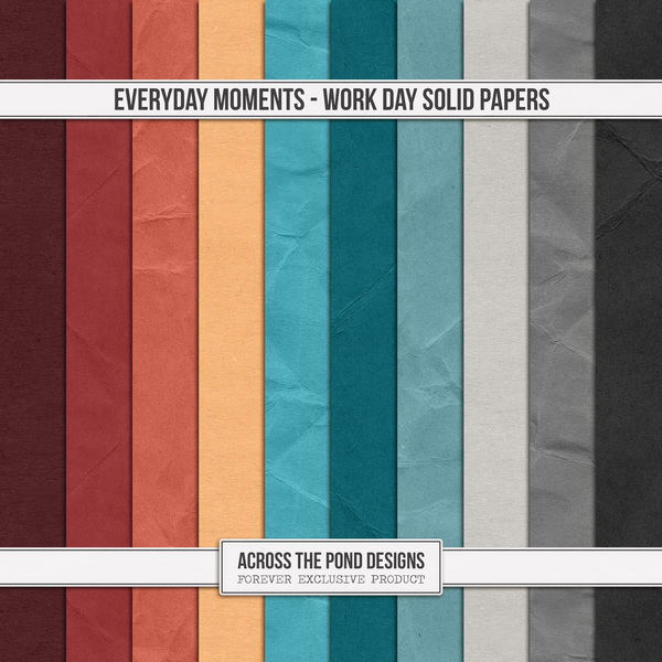 Everyday Moments - Work Day Solid Papers Digital Art - Digital Scrapbooking Kits