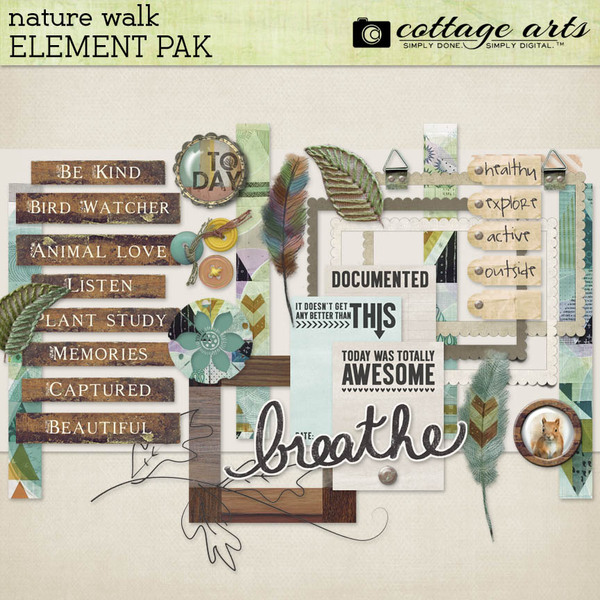 Nature Walk Element Pak Digital Art - Digital Scrapbooking Kits