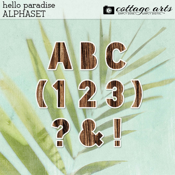 Hello Paradise AlphaSet Digital Art - Digital Scrapbooking Kits