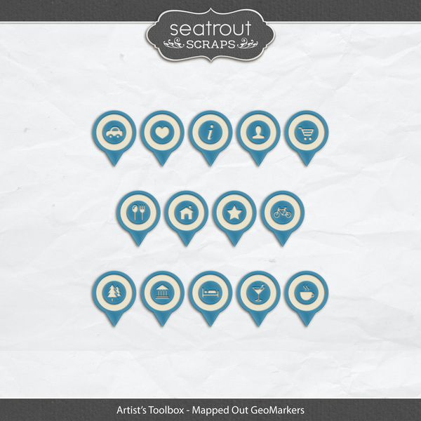 Artist's Toolbox - Mapped Out GeoMarkers Digital Art - Digital Scrapbooking Kits