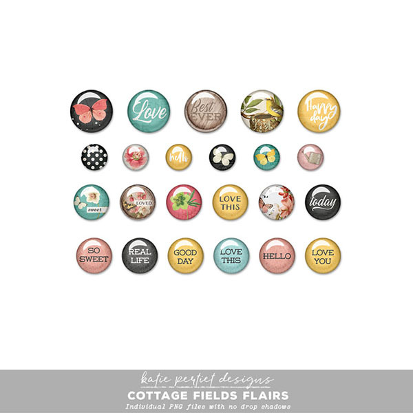 Cottage Fields Flairs Digital Art - Digital Scrapbooking Kits
