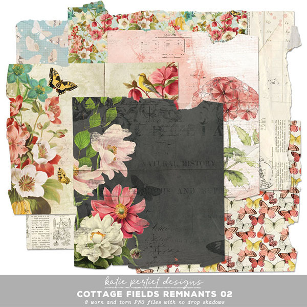 Cottage Fields Remnants 02 Digital Art - Digital Scrapbooking Kits