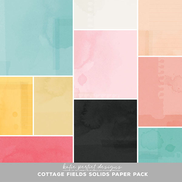 Cottage Fields Solids Paper Pack Digital Art - Digital Scrapbooking Kits
