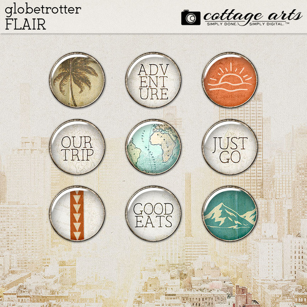 Globetrotter Flair Digital Art - Digital Scrapbooking Kits