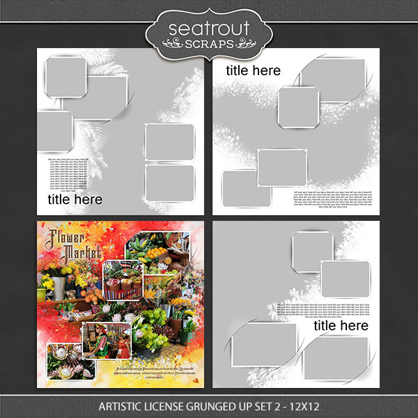 Artistic License Grunged Up Set 2 - 12x12 Digital Art - Digital Scrapbooking Kits