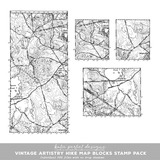 Vintage Artistry Hike Map Blocks Stamp Pack