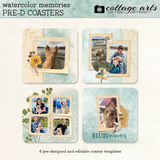 Watercolor Memories Pre-designed Coasters