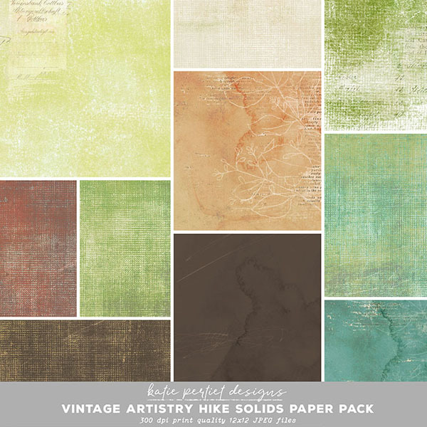 Vintage Artistry Hike Solids Paper Pack Digital Art - Digital Scrapbooking Kits