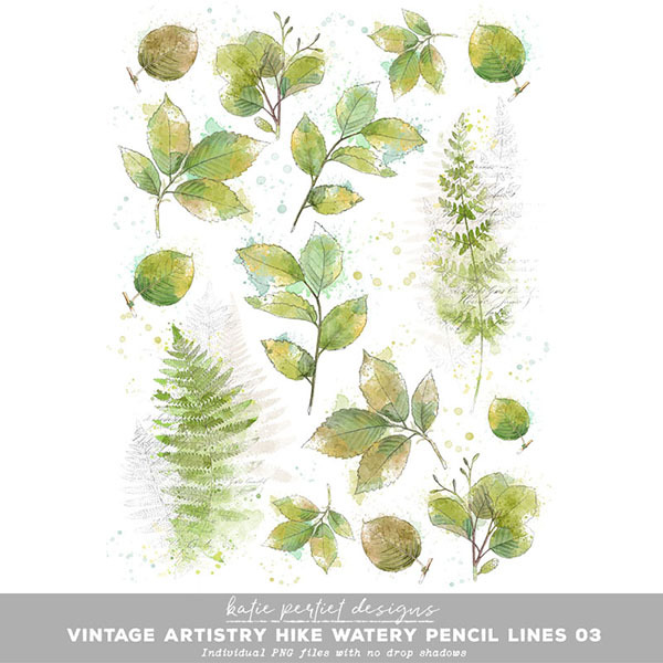 Vintage Artistry Hike Watery Pencil Lines 03 Digital Art - Digital Scrapbooking Kits