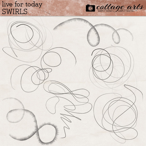 Live for Today Swirls Digital Art - Digital Scrapbooking Kits