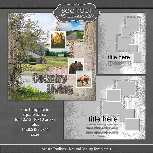 Artist's Toolbox - Natural Beauty Template 1 Digital Art - Digital Scrapbooking Kits