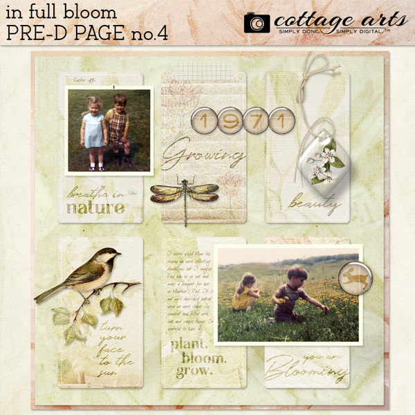 In Full Bloom Pre-designed Page 4 Digital Art - Digital Scrapbooking Kits