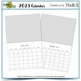 2023 11x8.5 Blank Calendar Templates