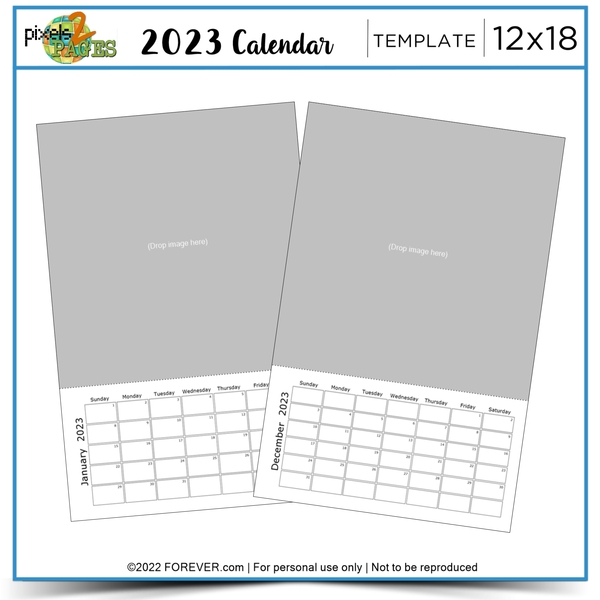 2023 12x18 Blank Calendar Templates Digital Art