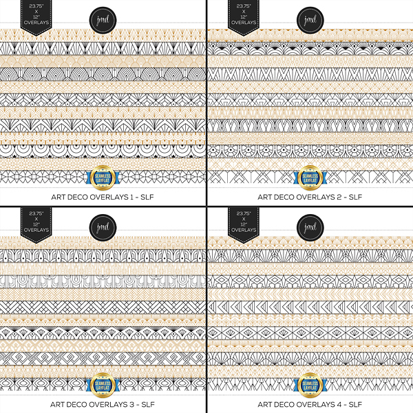 Art Deco Overlays 1-4 Bundle - SLF Digital Art - Digital Scrapbooking Kits