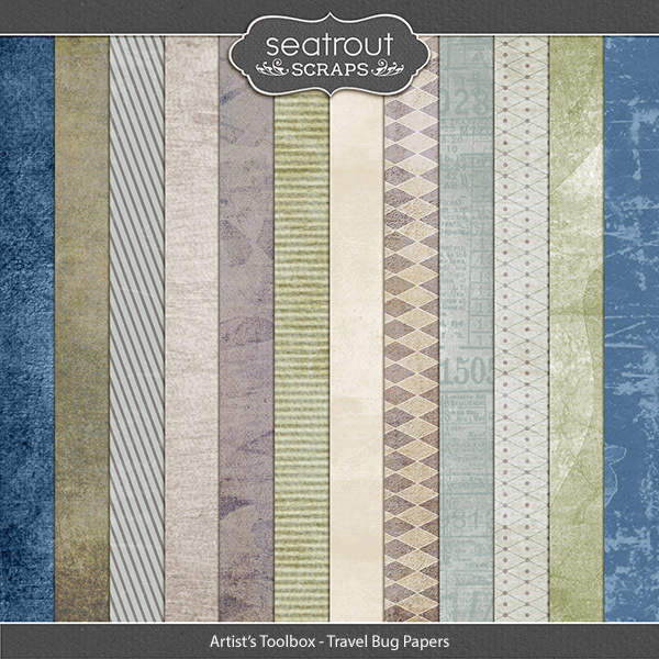 Artist's Toolbox - Travel Bug Papers Digital Art - Digital Scrapbooking Kits