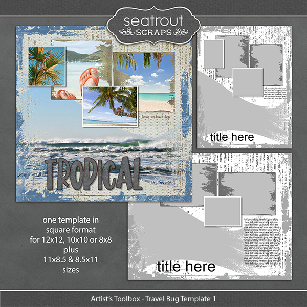 Artist's Toolbox - Travel Bug Template1 Digital Art - Digital Scrapbooking Kits
