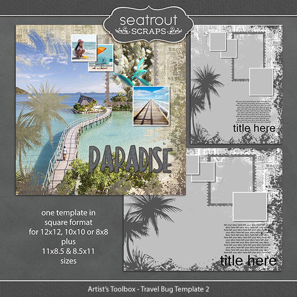 Artist's Toolbox - Travel Bug Template 2 Digital Art - Digital Scrapbooking Kits