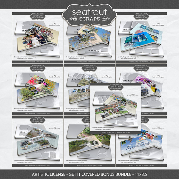 Artistic License - Get it Covered Bonus Bundle - 11x8.5 Digital Art - Digital Scrapbooking Kits