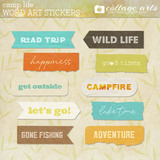 Camp Life Word Art Stickers