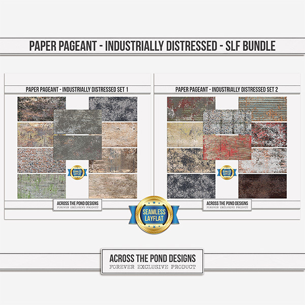Paper Pageant - Industrially Distressed SLF Bundle Digital Art - Digital Scrapbooking Kits