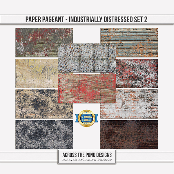 Paper Pageant - Industrially Distressed SLF 2 Digital Art - Digital Scrapbooking Kits