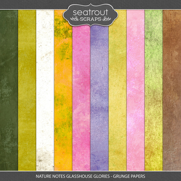 Nature Notes Glasshouse Glories - Grunge Papers Digital Art - Digital Scrapbooking Kits