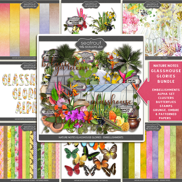 Nature Notes Glasshouse Glories - Mega Bundle Digital Art - Digital Scrapbooking Kits