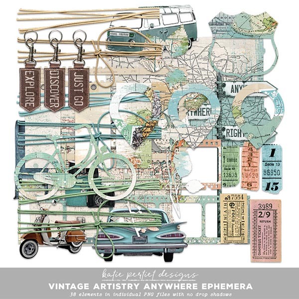 Vintage Artistry Anywhere Ephemera Digital Art - Digital Scrapbooking Kits