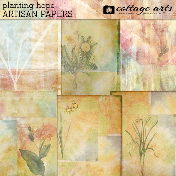 Planting Hope Artisan Papers Digital Art - Digital Scrapbooking Kits