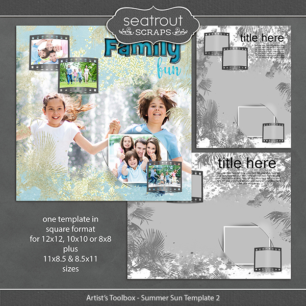 Artist's Toolbox - Summer Sun Template 2 Digital Art - Digital Scrapbooking Kits