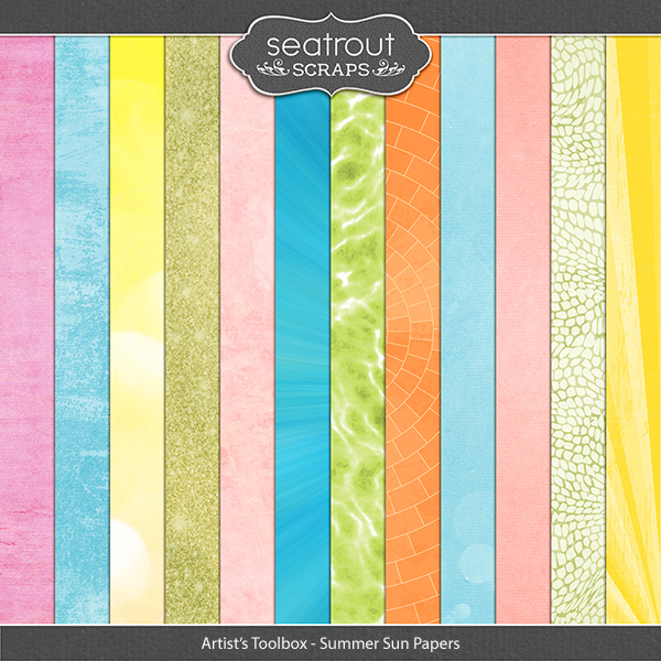 Artist's Toolbox - Summer Sun Papers Digital Art - Digital Scrapbooking Kits