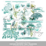 Vintage Artistry Teal Transfers
