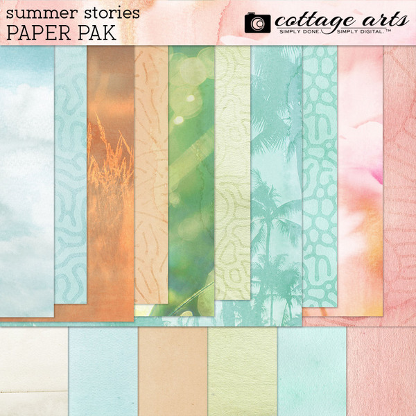 Summer Stories Paper Pak Digital Art - Digital Scrapbooking Kits