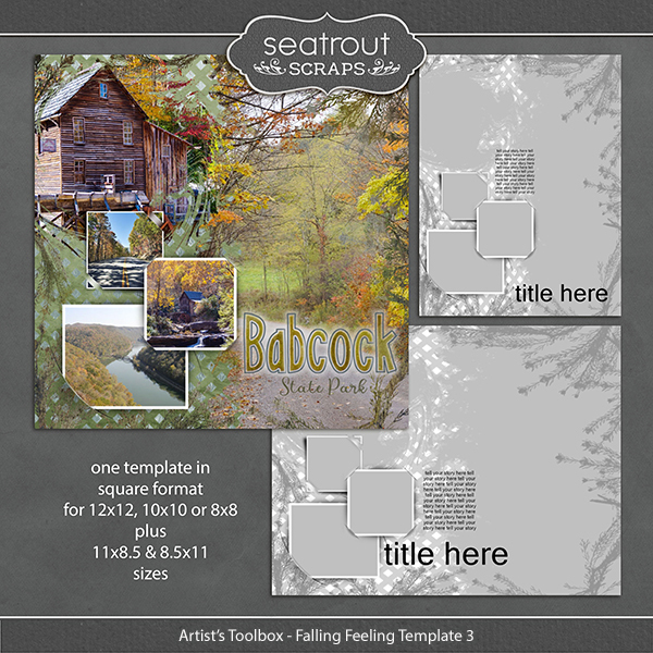 Artist's Toolbox - Falling Feeling Template 3 Digital Art - Digital Scrapbooking Kits