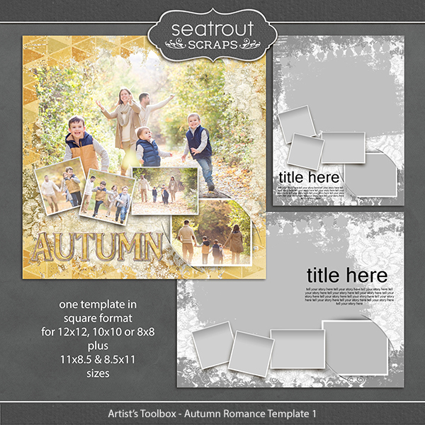 Artist's Toolbox - Autumn Romance Template 1 Digital Art - Digital Scrapbooking Kits